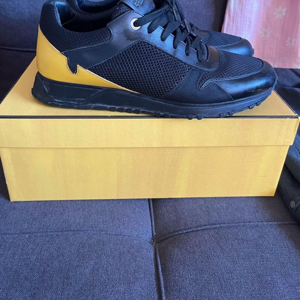 Fendi Black and Yellow Men's Sneakers